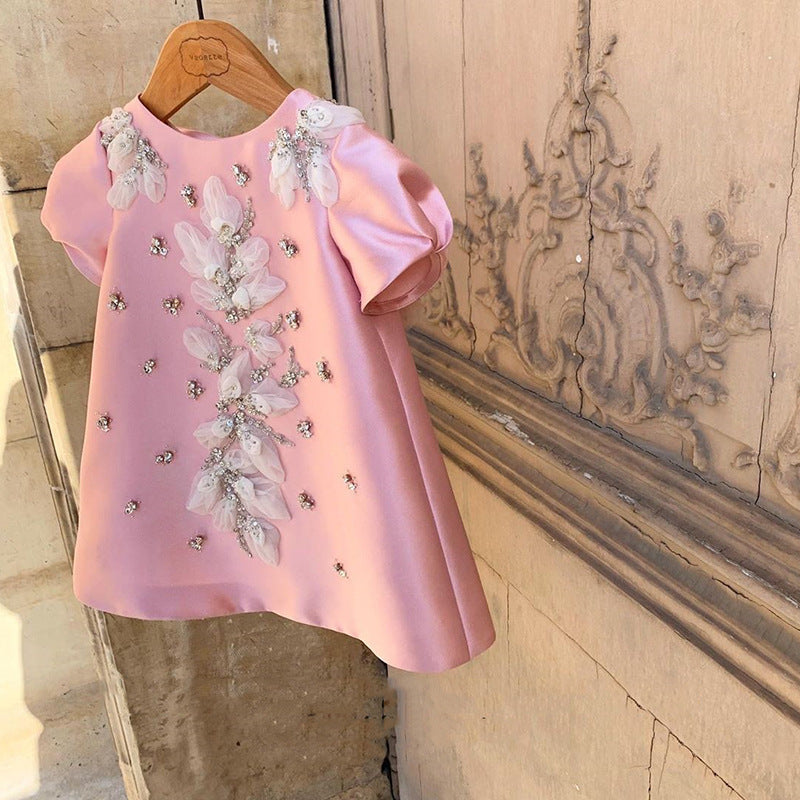 Children's Dress Flower Girl Wedding Girl's Dress One Year Old Birthday Party Evening Dress Stylish Princess One Year Old Dress