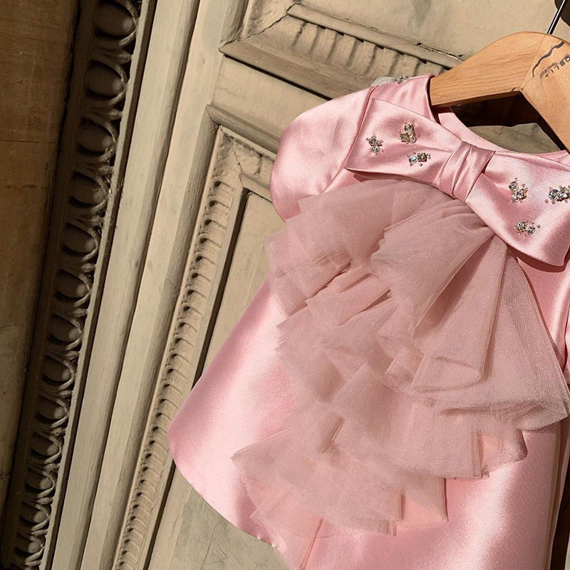 Children's Dress Flower Girl Wedding Girl's Dress One Year Old Birthday Party Evening Dress Stylish Princess One Year Old Dress