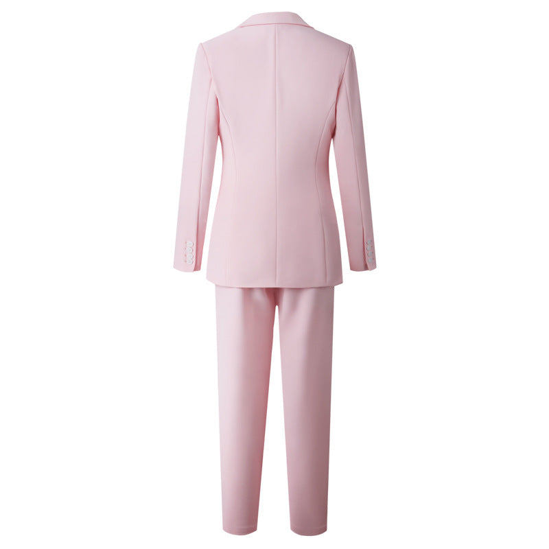 Star Same Style Pink Suit Female British Style 2023 New Small Fragrance Suit Jacket Vest Three-piece Set