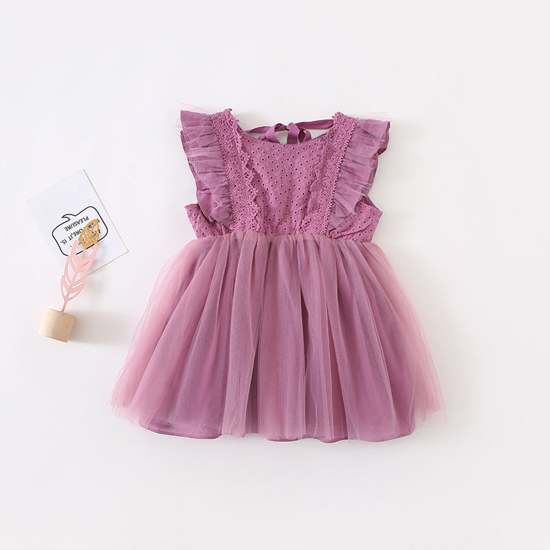 Children&amp;amp;#039;s Dress Children&amp;amp;#039;s Dress Lace Vest Gauze Skirt