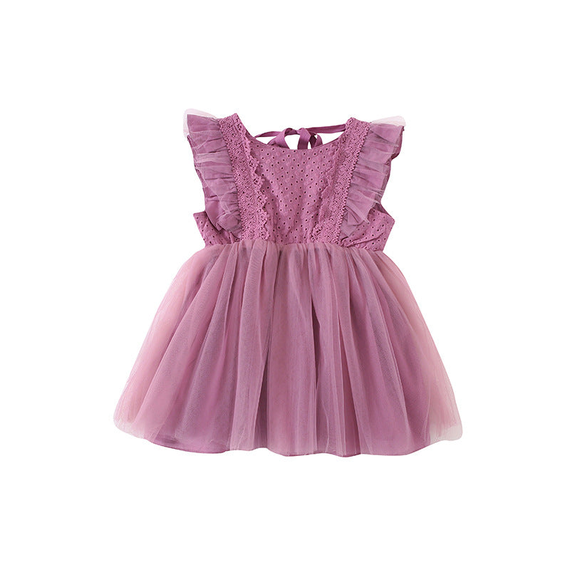 Children&amp;amp;#039;s Dress Children&amp;amp;#039;s Dress Lace Vest Gauze Skirt