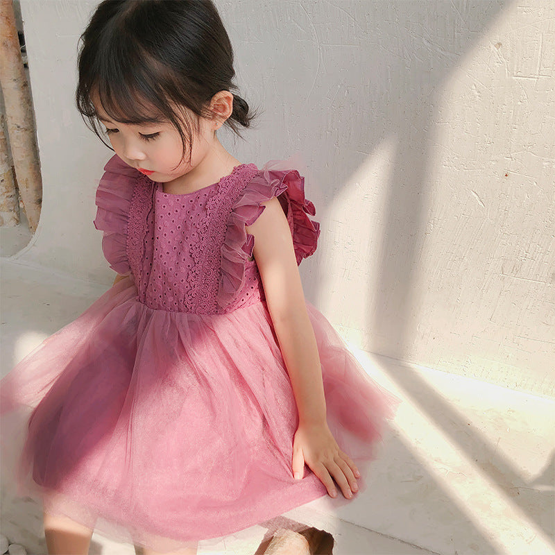 Children&amp;amp;#039;s Dress Children&amp;amp;#039;s Dress Lace Vest Gauze Skirt