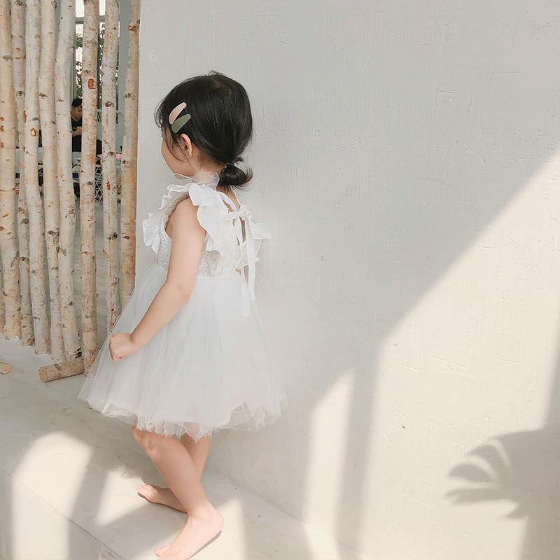 Children&amp;amp;#039;s Dress Children&amp;amp;#039;s Dress Lace Vest Gauze Skirt