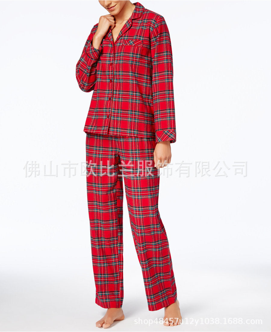 Parent Child Suit Red Plaid Print