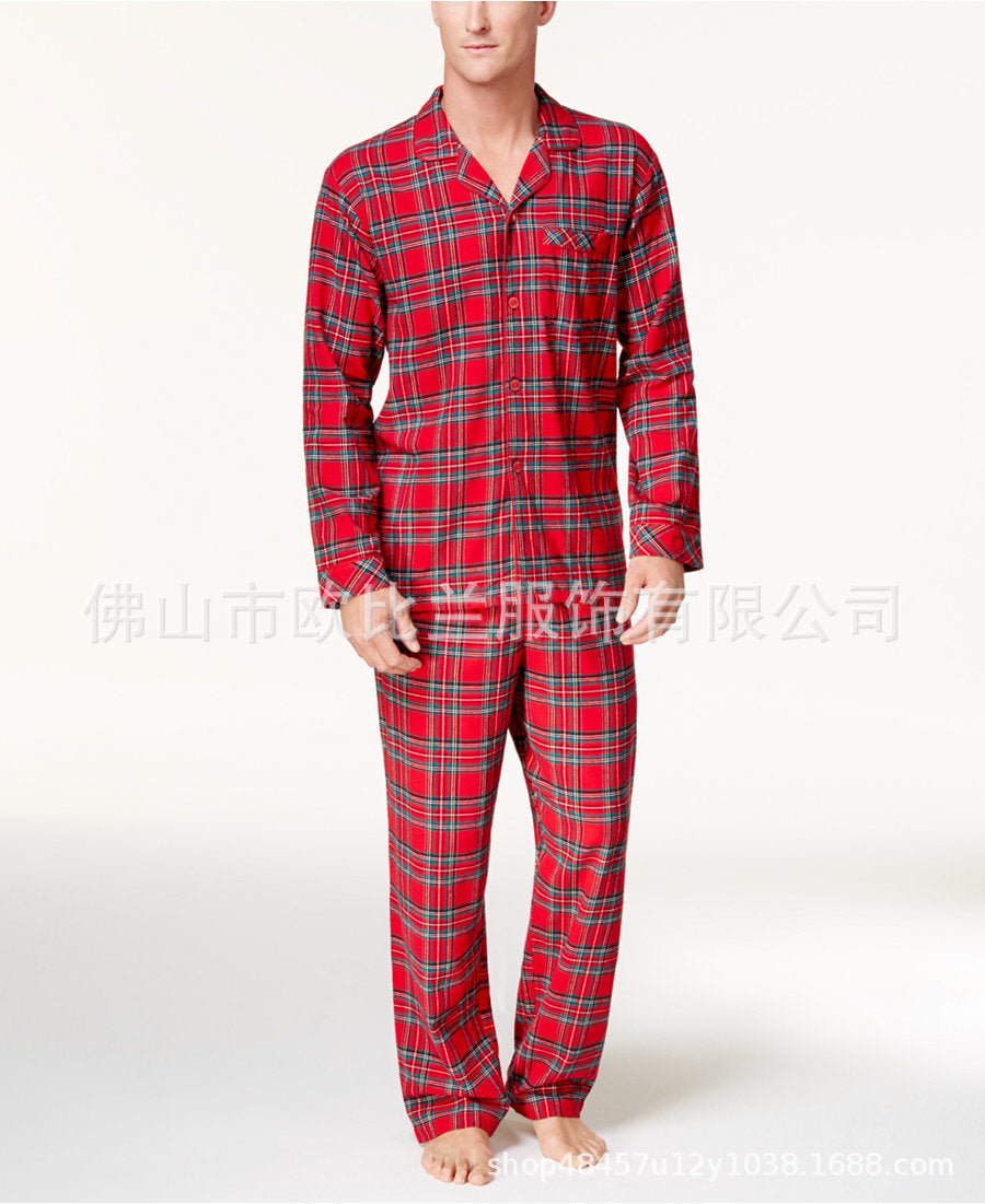 Parent Child Suit Red Plaid Print