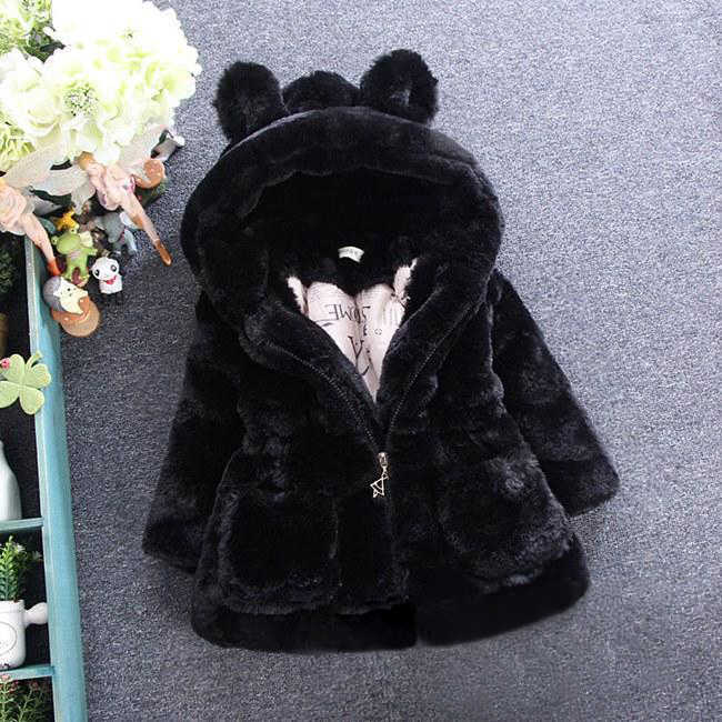 Autumn And Winter New Girls Wool Imitation Fur Padded Jacket