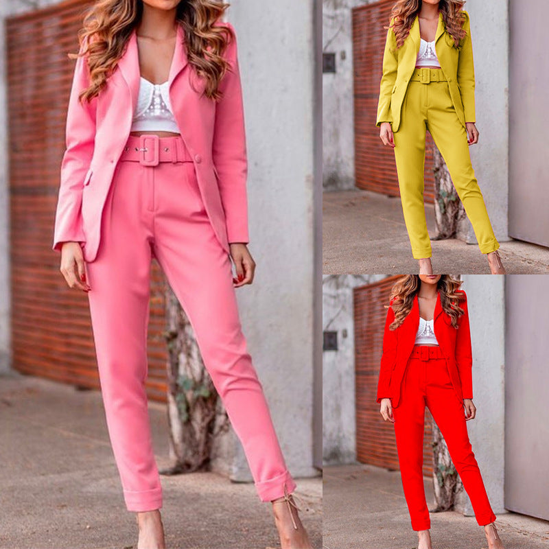 Autumn And Winter New Cross-border European And American Ladies Jacket Casual Fashion Long-sleeved Suit YN027