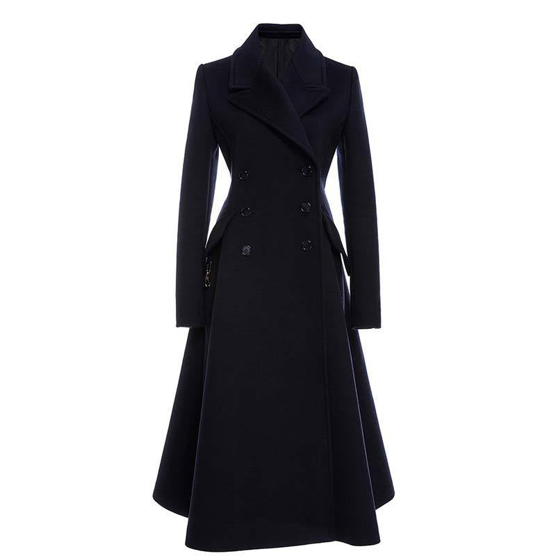 European Station Long Woolen Coat Coat Women&#039;s Autumn And Winter 2020 Elegant Slim Fit Women&#039;s Wear Plus Size Thickened Woolen Coat