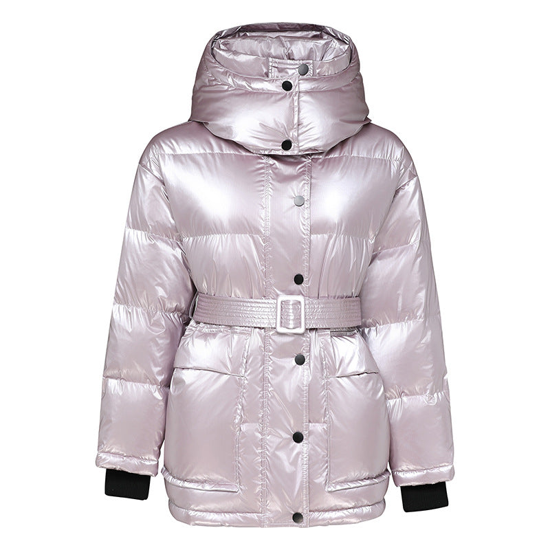 Jia Zehua 2020 Winter New Style Thickened Mid-length Waist Down White Duck Down Jacket Women&#039;s Laces Are Thin And Warm