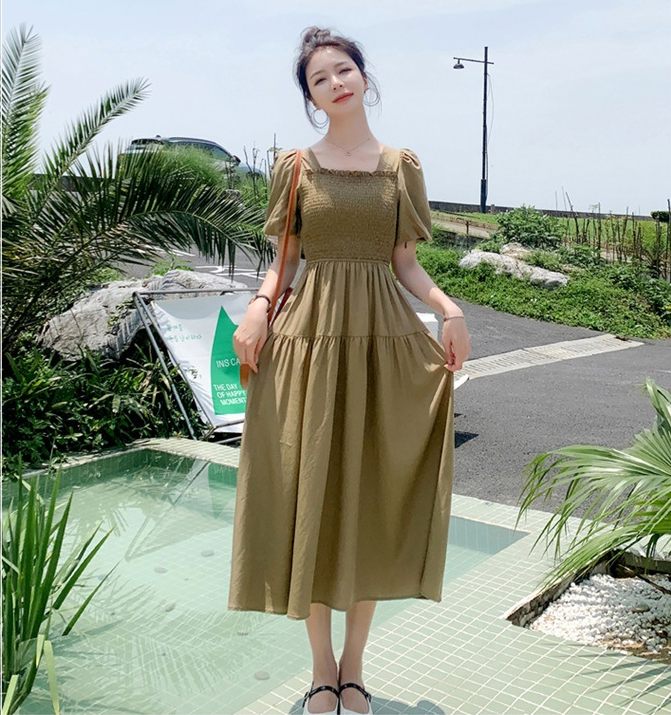 French Dress Temperament Advanced New Slit Elastic Slim Slim Skirt Women&#039;s Summer