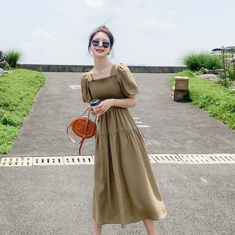 French Dress Temperament Advanced New Slit Elastic Slim Slim Skirt Women&#039;s Summer