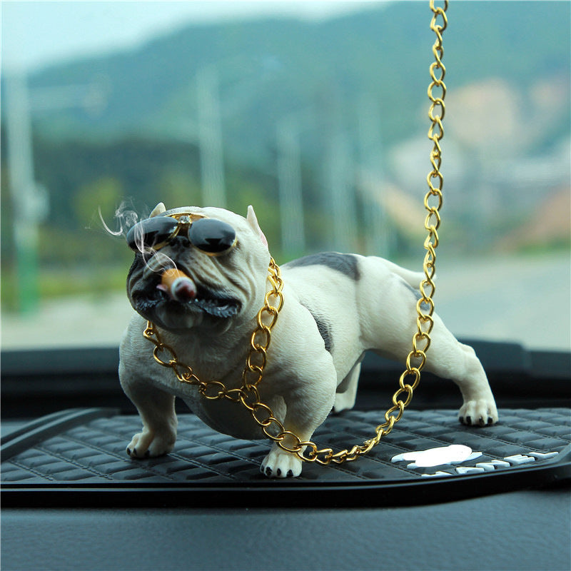 Car Bull Dog Decoration Piece. Trending Dog accessory