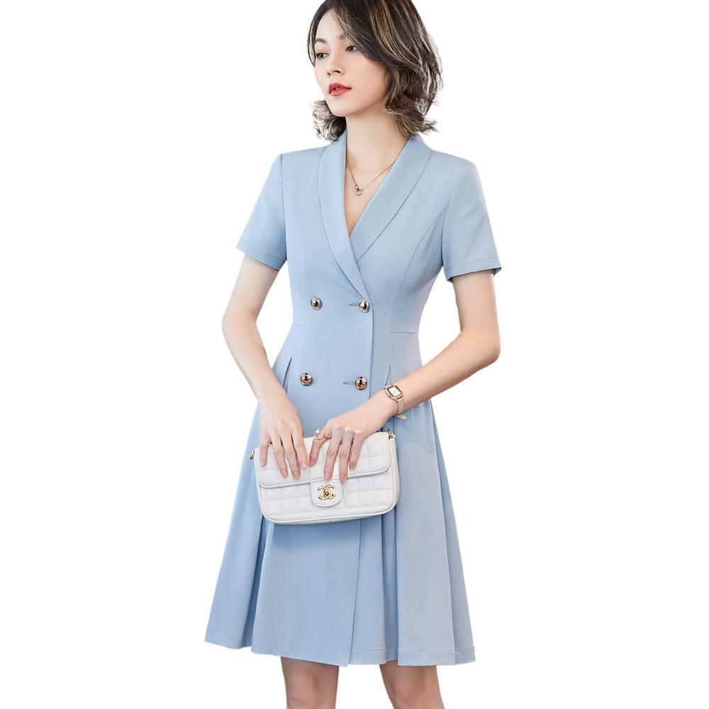 High-end Suit Dress Female Summer 2021 New OL Temperament Beauty Salon Formal Dress Senior Professional Dress Skirt Work Clothes