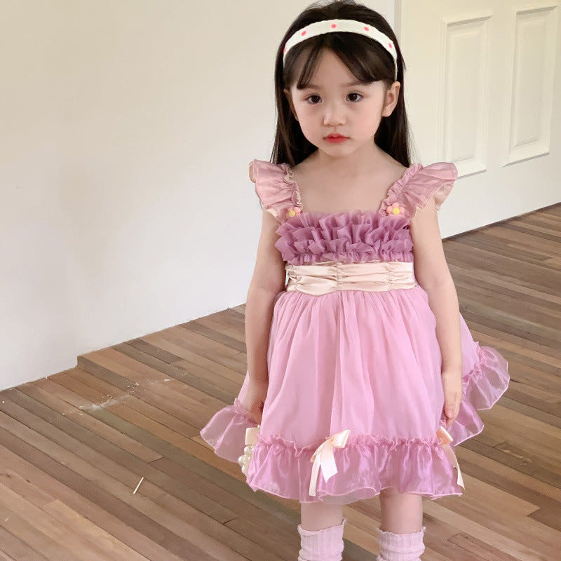 Lolita Princess Dress Girls Dress  New Children&amp;amp;amp;#039;s Suspender Dress Sweet Bow Knot