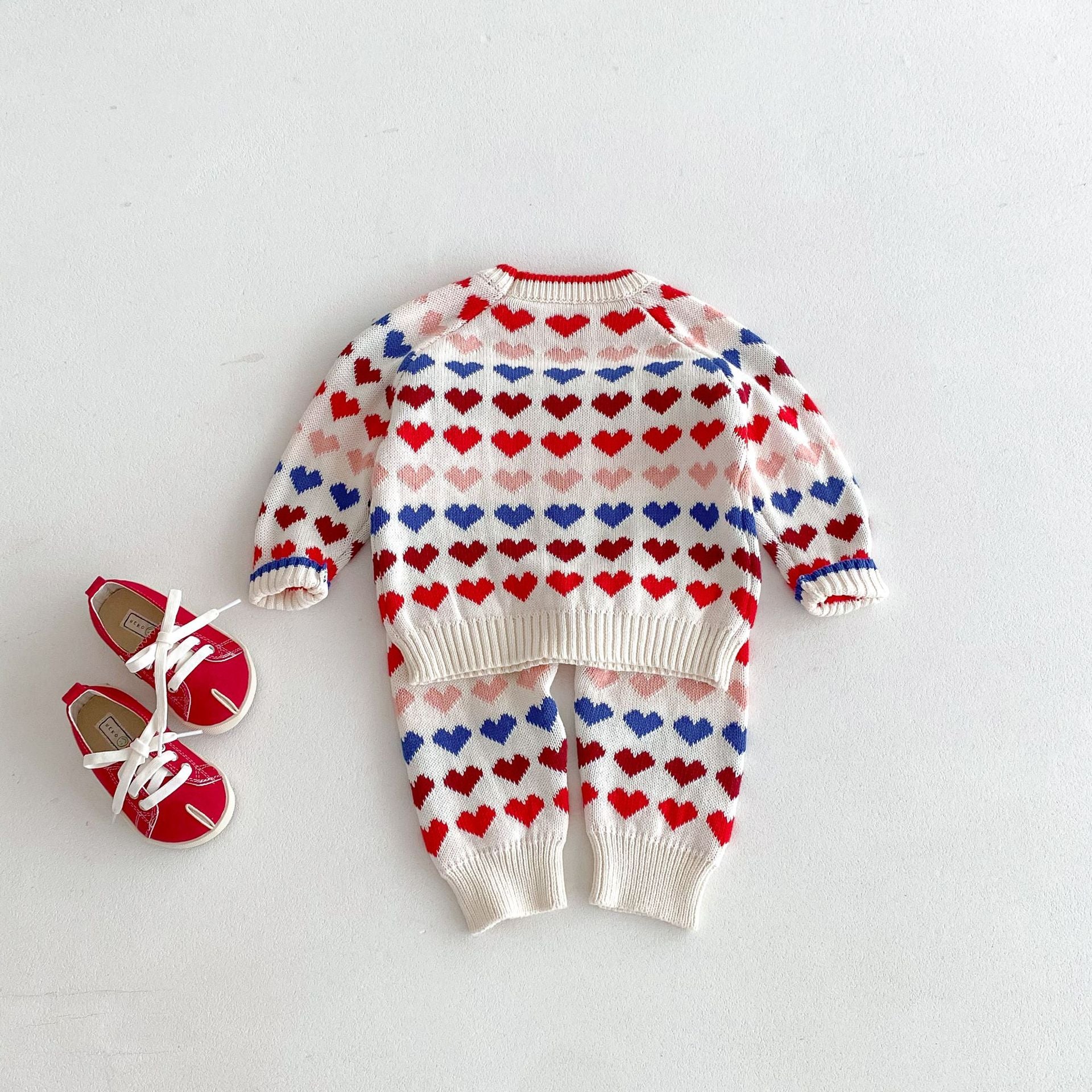 New 1-8 Years Old Children&#039;s Clothing Korean Sweater Suit Color Love Fashion Baby Autumn And Winter Sweater