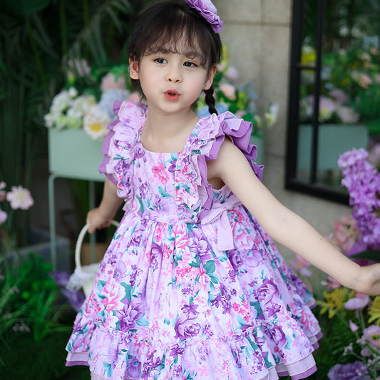 Summer New Arrival Cute Girls Princess Dress Lolita Baby Girl Floral Dress Lolita Children&#039;s Wear