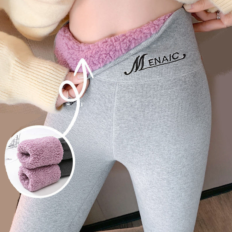 Extra Thick Cloud Velvet Leggings Autumn And Winter Women&amp;#039;s Winter New Style Plus Velvet Thick High Waist Warm Pants Cotton Pants Cross-border C