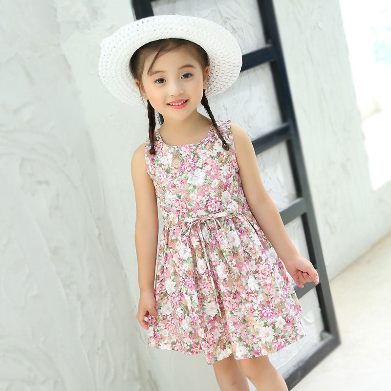 Girls Dress Pure Cotton Summer Dress 2023 New Baby Girl Vest Dress Summer Korean Style Princess Dress Children&#039;s Dress