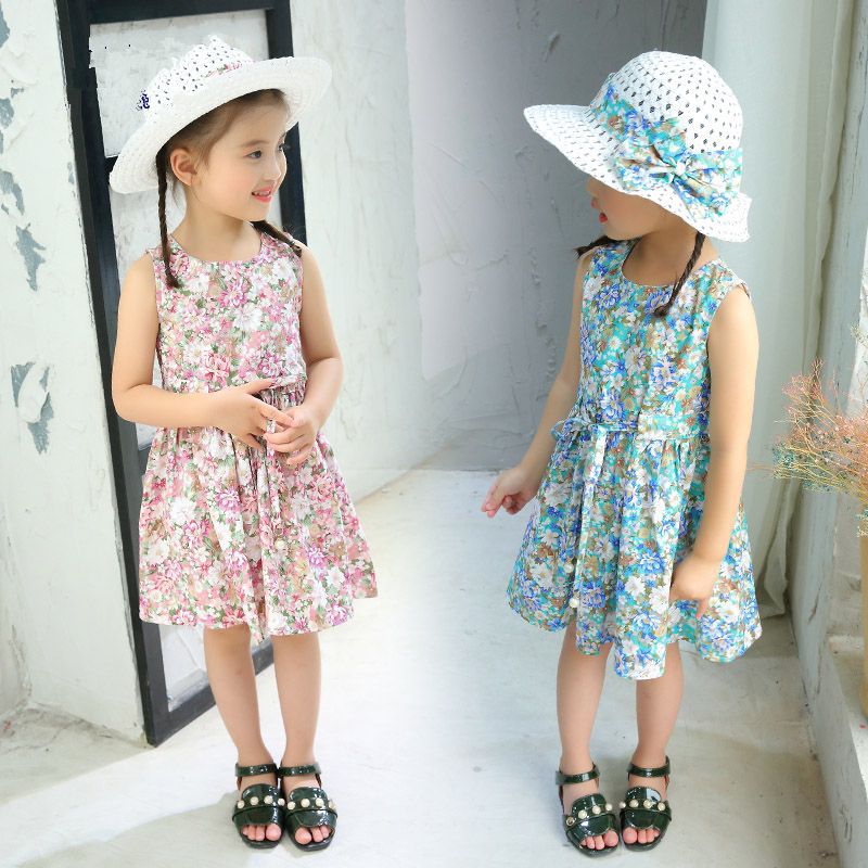 Girls Dress Pure Cotton Summer Dress 2023 New Baby Girl Vest Dress Summer Korean Style Princess Dress Children&#039;s Dress