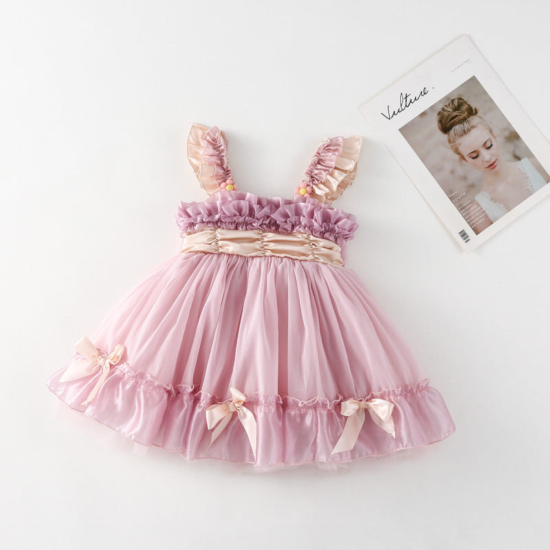 Lolita Princess Dress Girls Dress  New Children&amp;amp;amp;#039;s Suspender Dress Sweet Bow Knot