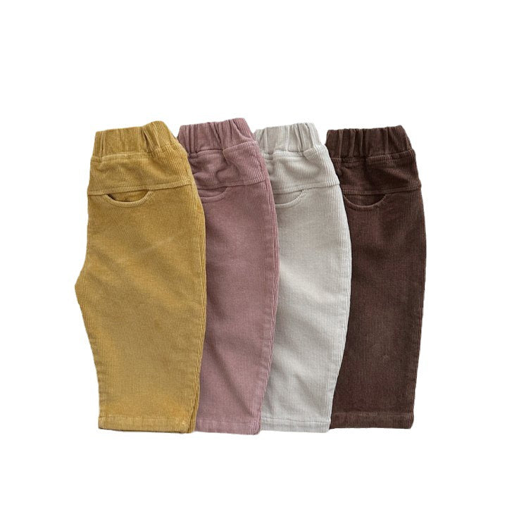 Autumn Korean Style Children&#039;s Pants Medium And Small Children&#039;s Corduroy Pants Men&#039;s And Women&#039;s Baby Children&#039;s Spring And Autumn Western Style All-match Slim Casual Pants