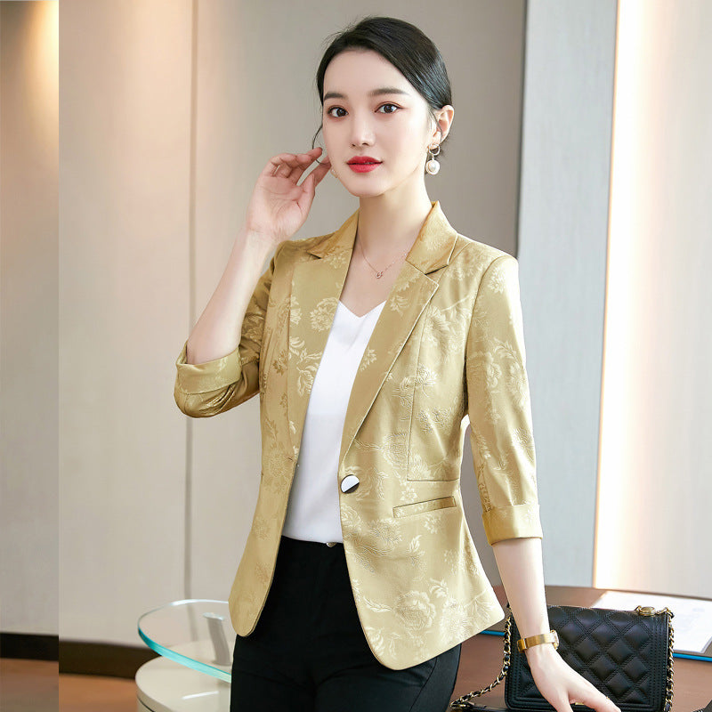 Small Suit Jacket Female  New Summer Fashion Beautiful Middle-aged And Elderly Mother Foreign Style Thin Section Ladies Suit Summer