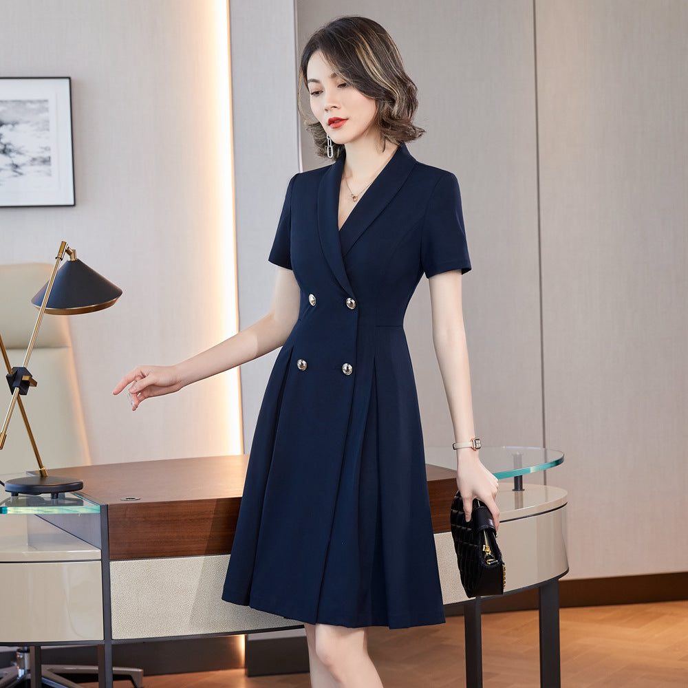 High-end Suit Dress Female Summer 2021 New OL Temperament Beauty Salon Formal Dress Senior Professional Dress Skirt Work Clothes