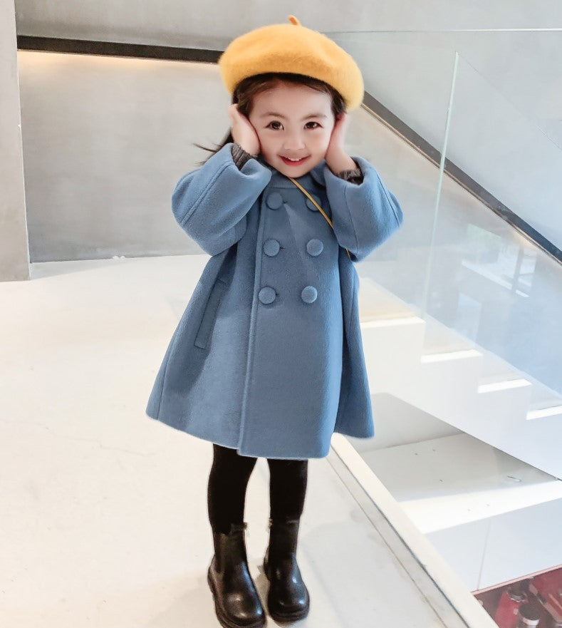 Korean Version Of Children&#039;s Coat 2022 Winter Children&#039;s Long Girls Cotton Padded Double-breasted Coat Wholesale