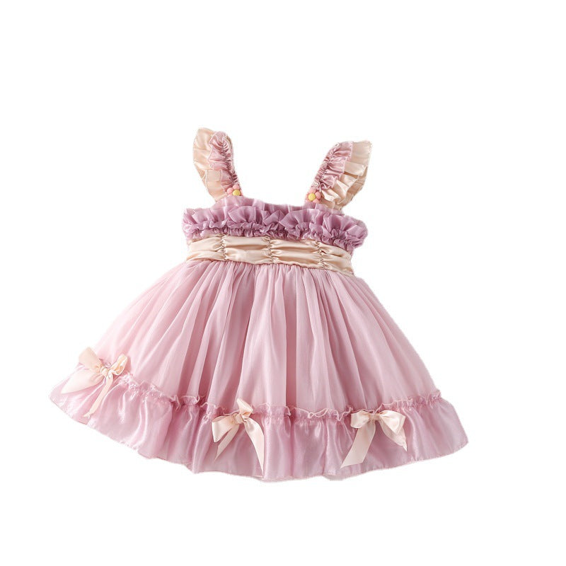 Lolita Princess Dress Girls Dress  New Children&amp;amp;amp;#039;s Suspender Dress Sweet Bow Knot