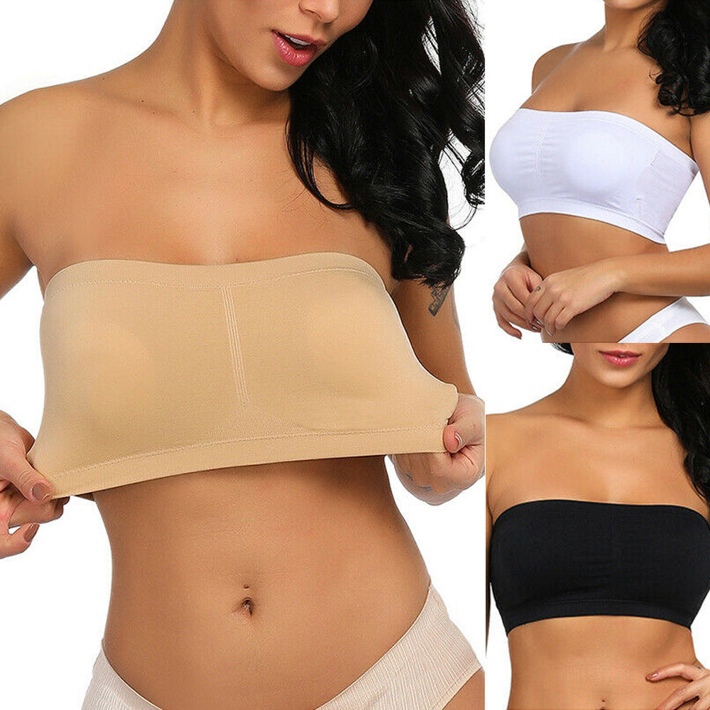 Foreign Trade Double-layer Lengthened Size Strapless Wrapped Breasts Women&#039;s Detachable Breast Pads Summer Thin Invisible Underwear Cross-border