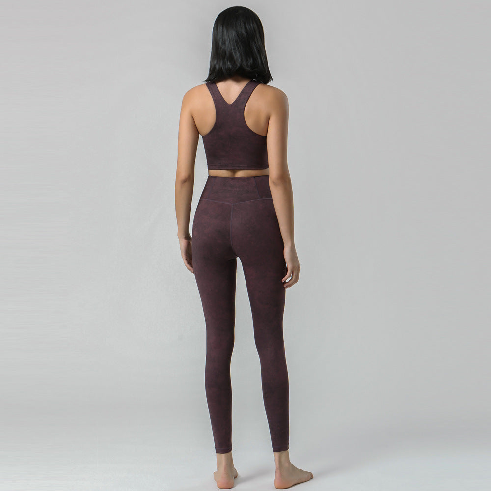 New Sports Yoga Suit Female Nude High Waist Fitness Suit Outdoor Beautiful Back Leisure Suit