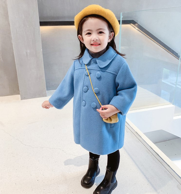 Korean Version Of Children&#039;s Coat 2022 Winter Children&#039;s Long Girls Cotton Padded Double-breasted Coat Wholesale