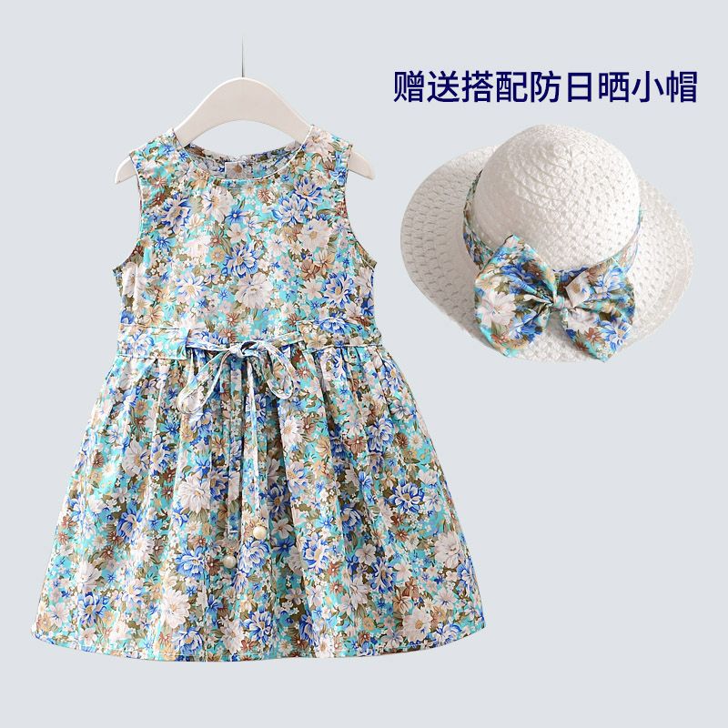 Girls Dress Pure Cotton Summer Dress 2023 New Baby Girl Vest Dress Summer Korean Style Princess Dress Children&#039;s Dress