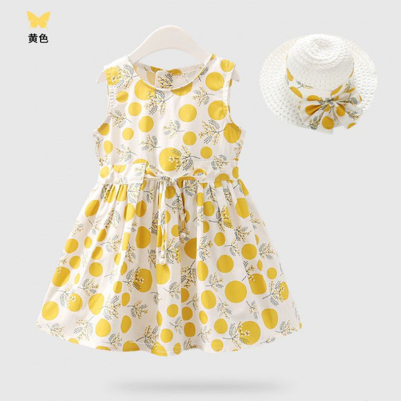 Girls Dress Pure Cotton Summer Dress 2023 New Baby Girl Vest Dress Summer Korean Style Princess Dress Children&#039;s Dress