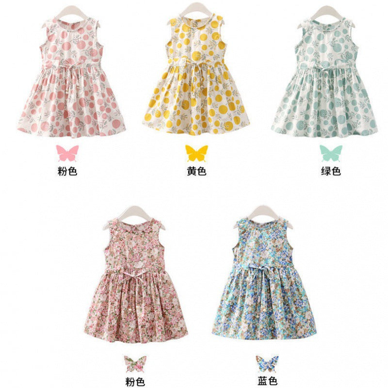 Girls Dress Pure Cotton Summer Dress 2023 New Baby Girl Vest Dress Summer Korean Style Princess Dress Children&#039;s Dress