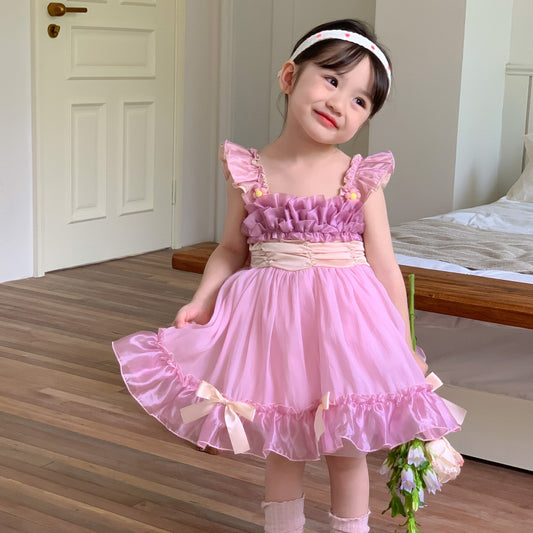 Lolita Princess Dress Girls Dress  New Children&amp;amp;amp;#039;s Suspender Dress Sweet Bow Knot