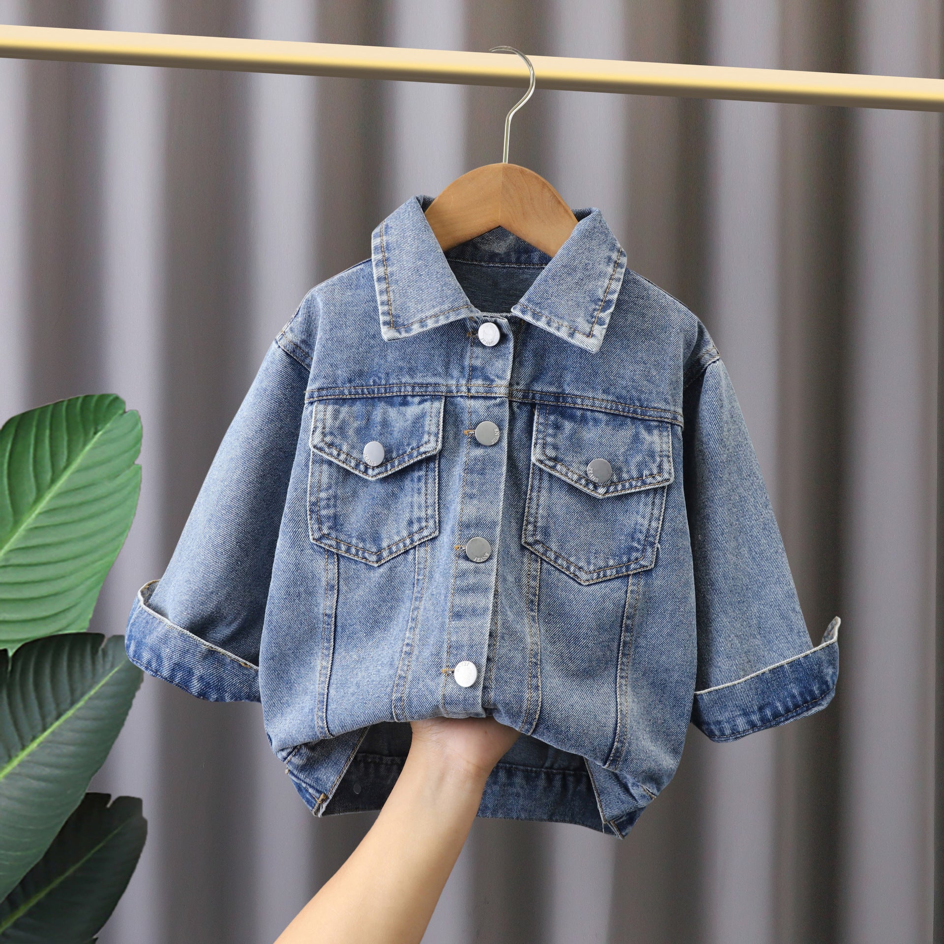 Girls&#039; Denim Coat 2024 New Style Baby Girls&#039; Clothes Western Style Spring And Autumn Clothes Baby Children&#039;s Autumn Coat Foreign Trade