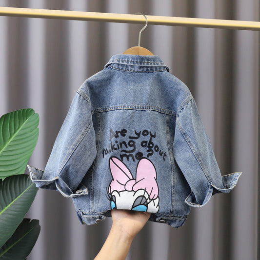 Girls&#039; Denim Coat 2024 New Style Baby Girls&#039; Clothes Western Style Spring And Autumn Clothes Baby Children&#039;s Autumn Coat Foreign Trade