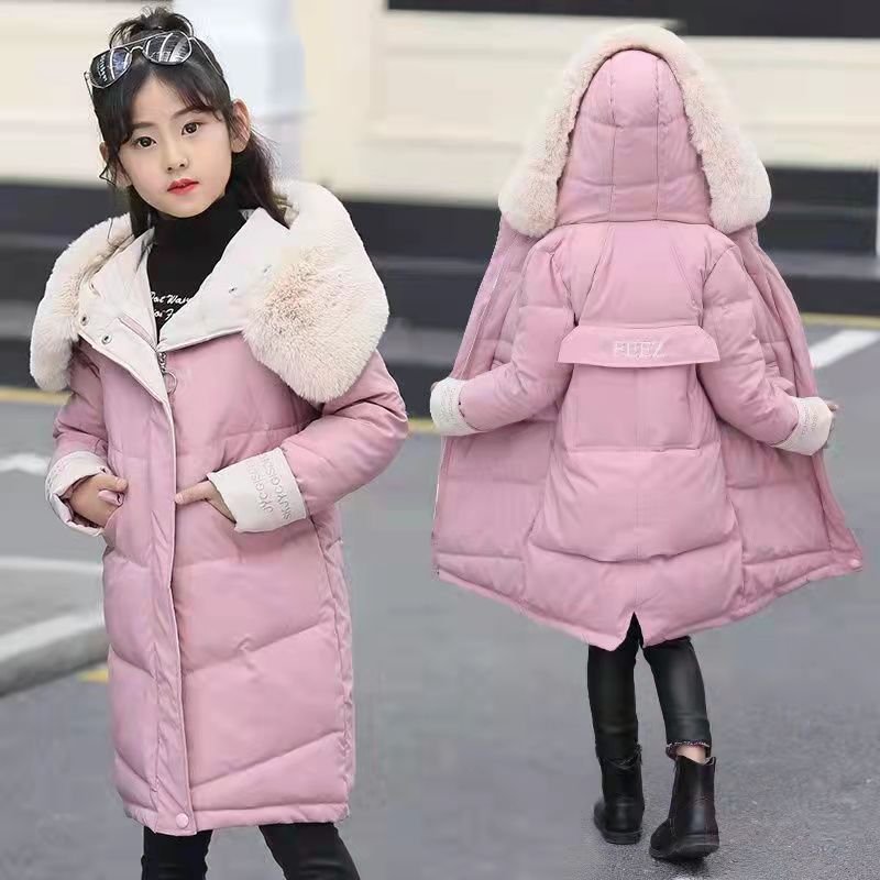 New Generation Of Girls&#039; Cotton-padded Clothes, Mid-length, Thickened, Korean-style Winter Warm-padded Jackets, Large Fur Collar, Large Pockets, Trendy Cotton-padded Jackets