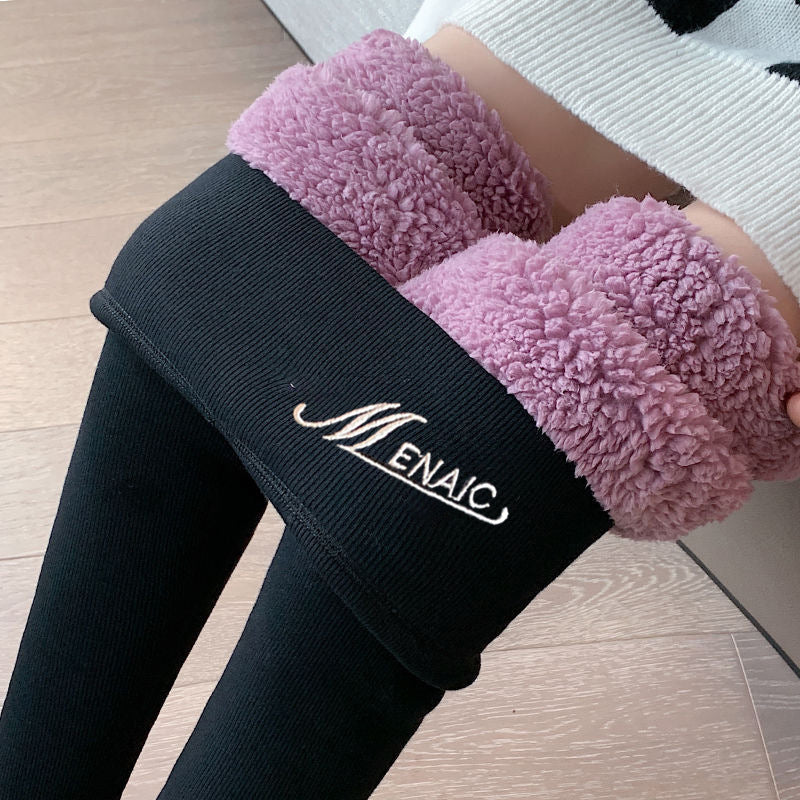 Extra Thick Cloud Velvet Leggings Autumn And Winter Women&amp;#039;s Winter New Style Plus Velvet Thick High Waist Warm Pants Cotton Pants Cross-border C