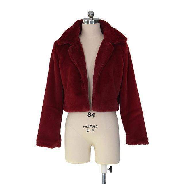 Hot sale Europe and America autumn and winter loose faux fur cardigan short jacket fluffy jacket