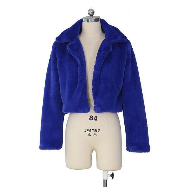 Hot sale Europe and America autumn and winter loose faux fur cardigan short jacket fluffy jacket