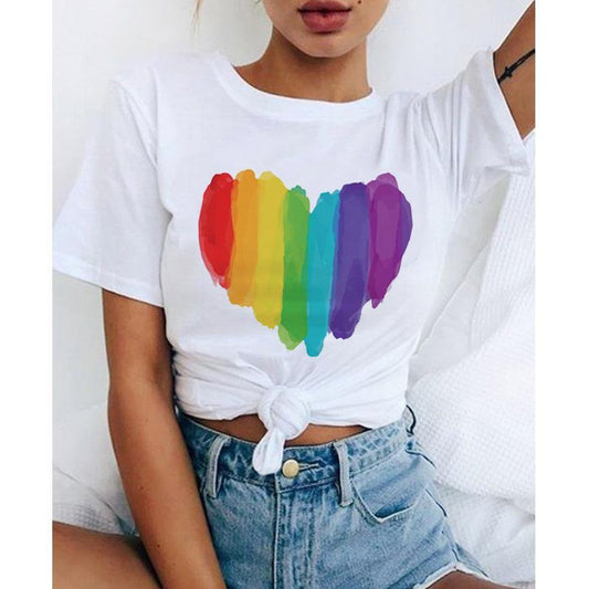 Rainbow Love Couples T-shirts in Europe and America