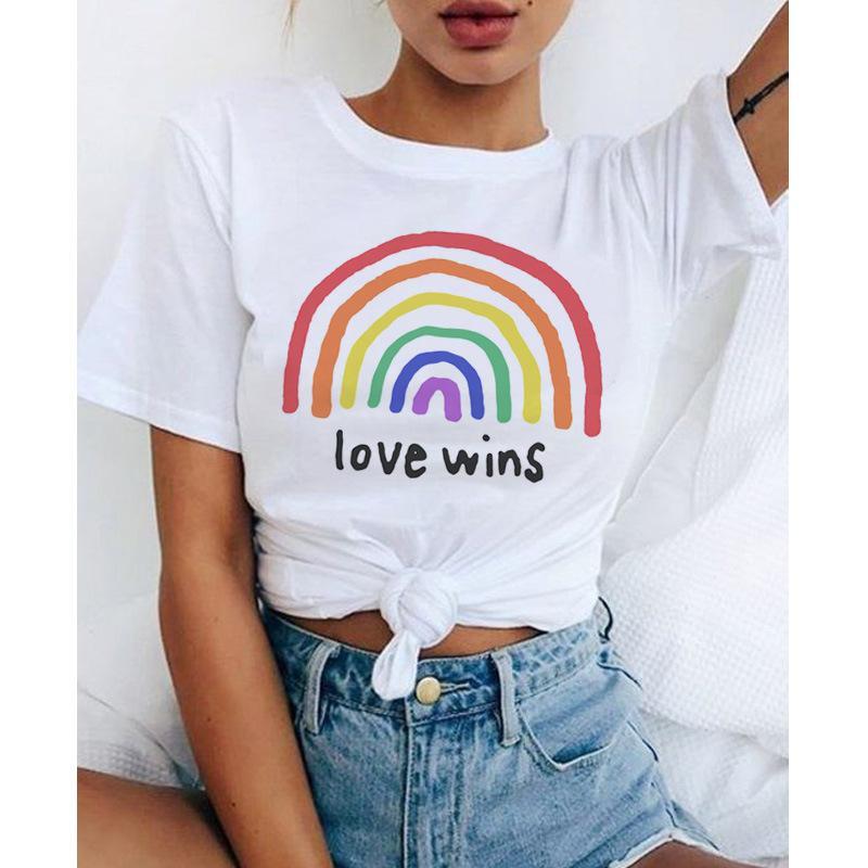 Rainbow Love Couples T-shirts in Europe and America