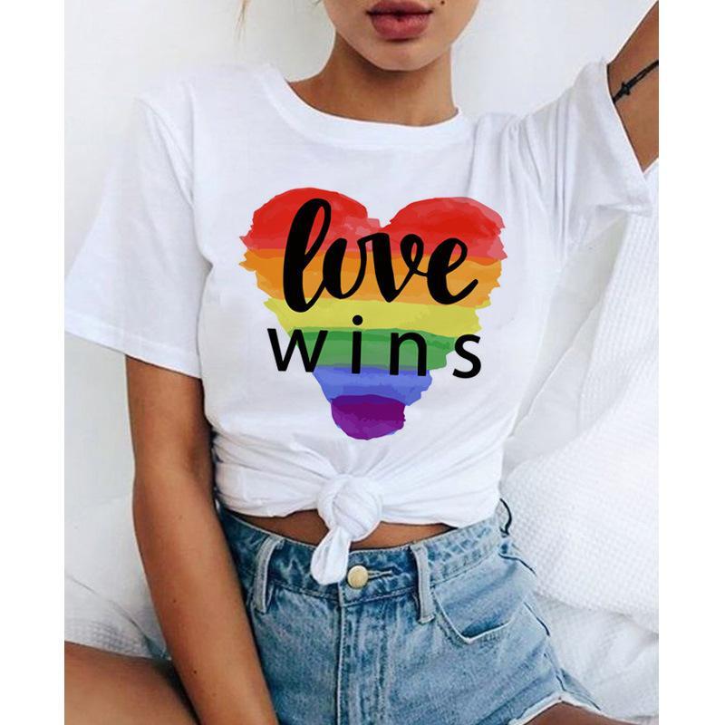 Rainbow Love Couples T-shirts in Europe and America