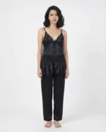 Women's Satin Lace Pajama Set | Luxury Cami & Pants Sleepwear - Image 2