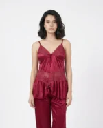 Women's Satin Lace Pajama Set | Luxury Cami & Pants Sleepwear - Image 10