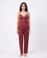 Women's Satin Lace Cami Pajama Set | Luxury Two-Piece Sleepwear - Image 9