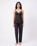 Women's Satin Lace Cami Pajama Set | Luxury Two-Piece Sleepwear