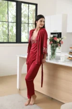 Satin Pajama Set – Elegant Lace Nightwear - Image 3